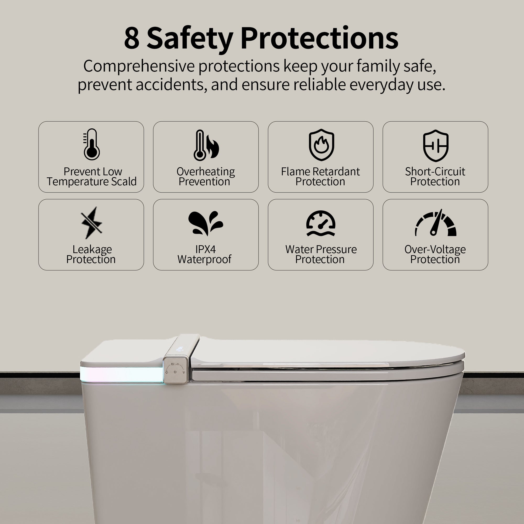 DeerValley DV-1S0360 Advanced Tankless Elongated Smart Toilet Smart Toilet with Bidet, Foam Shield, Deodorization, Auto Open/Close, Foot Sensor, Build-in Tank, Pump, Heated Seat, Dryer, LED Display, ADA Electric Toilets