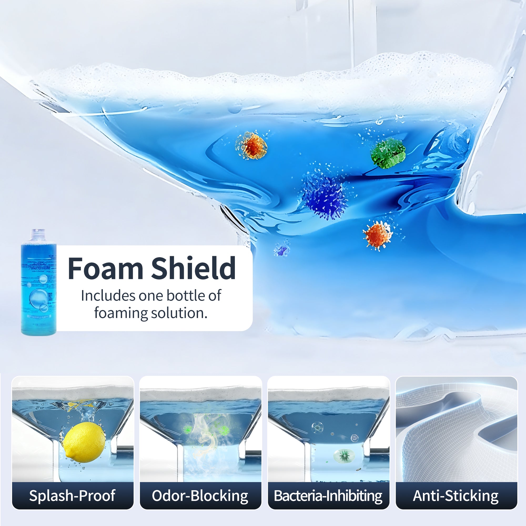 DeerValley DV-1S0360-V3 Premium Smart Toilet ADA Height  with Bidet, Foam Shield, Deodorization, Auto Open/Close, Foot Sensor, Build-in Tank, Pump, Heated Seat, Dryer, LED Display, Electric Toilets in White