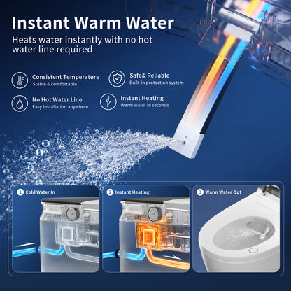 DeerValley DV-1S0371-V3 ADA Smart Toilet with Foam Shield & Powerful 1000 MAP Flush