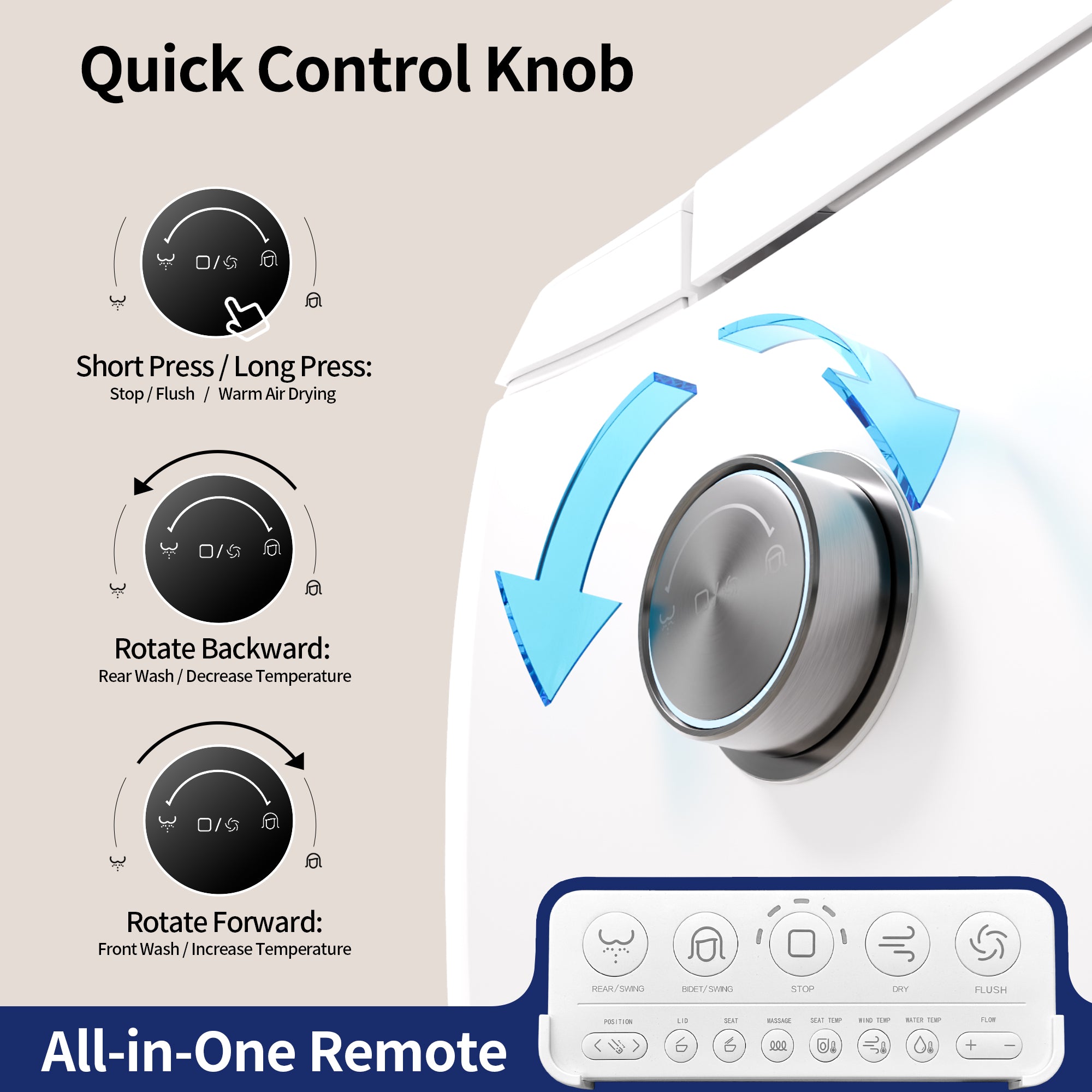 DeerValley DV-1S0381 Compact Smart Toilet for Small Bathrooms, Space-Saving Design