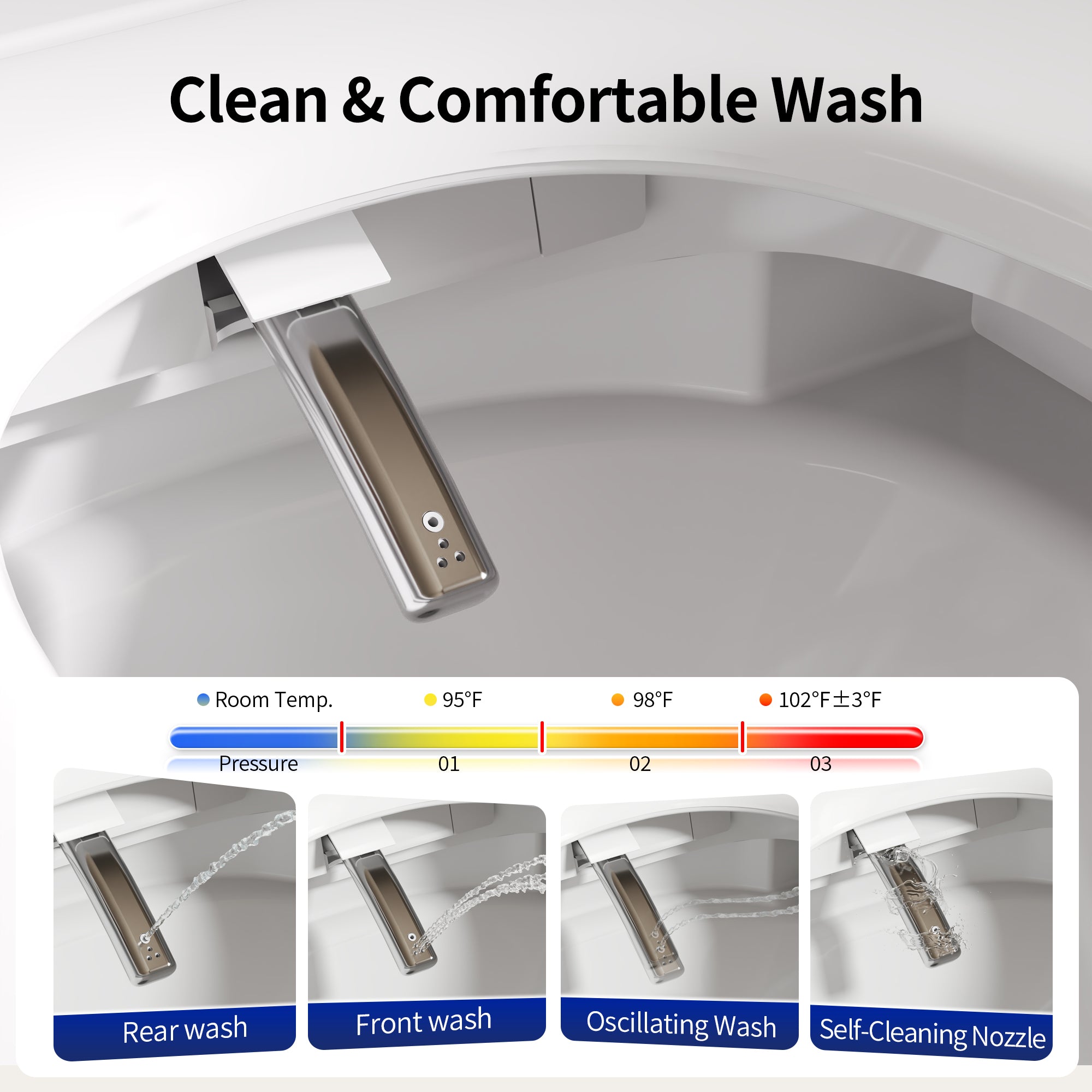 DeerValley DV-1S0381 Compact Smart Toilet for Small Bathrooms, Space-Saving Design