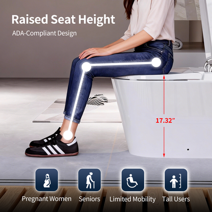 DeerValley DV-1S0442 Advanced Smart Toilet with Tank Built in, Auto Open/Close Lid, Auto Dual Flush, Foot Sensor, Auto Temp, Foam Shield, LED Display, Instant Warm Water, ADA Height Elongated Bidet Toilet