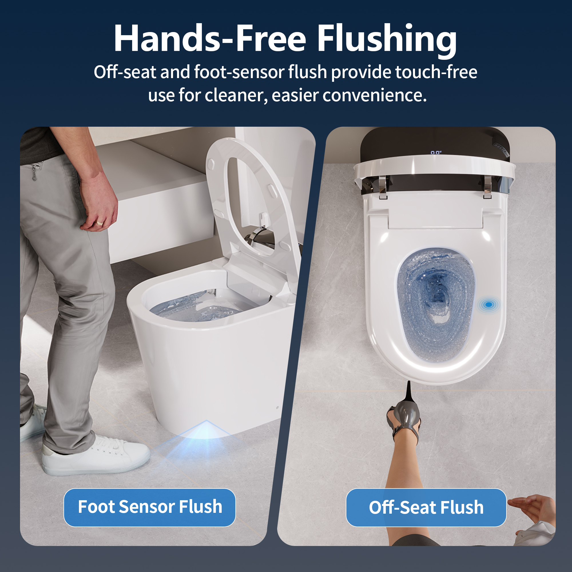 DeerValley DV-1S0442 Advanced Smart Toilet with Tank Built in, Auto Open/Close Lid, Auto Dual Flush, Foot Sensor, Auto Temp, Foam Shield, LED Display, Instant Warm Water, ADA Height Elongated Bidet Toilet