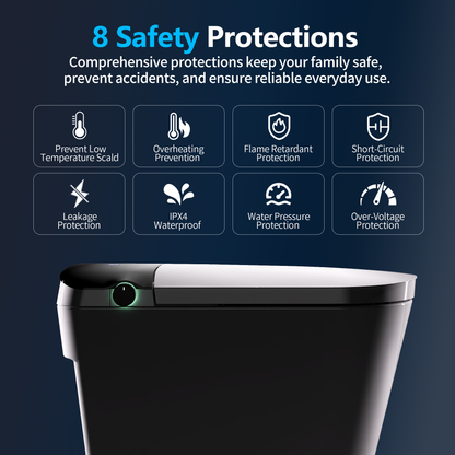 DeerValley DV-1S0442 Advanced Smart Toilet with Tank Built in, Auto Open/Close Lid, Auto Dual Flush, Foot Sensor, Auto Temp, Foam Shield, LED Display, Instant Warm Water, ADA Height Elongated Bidet Toilet