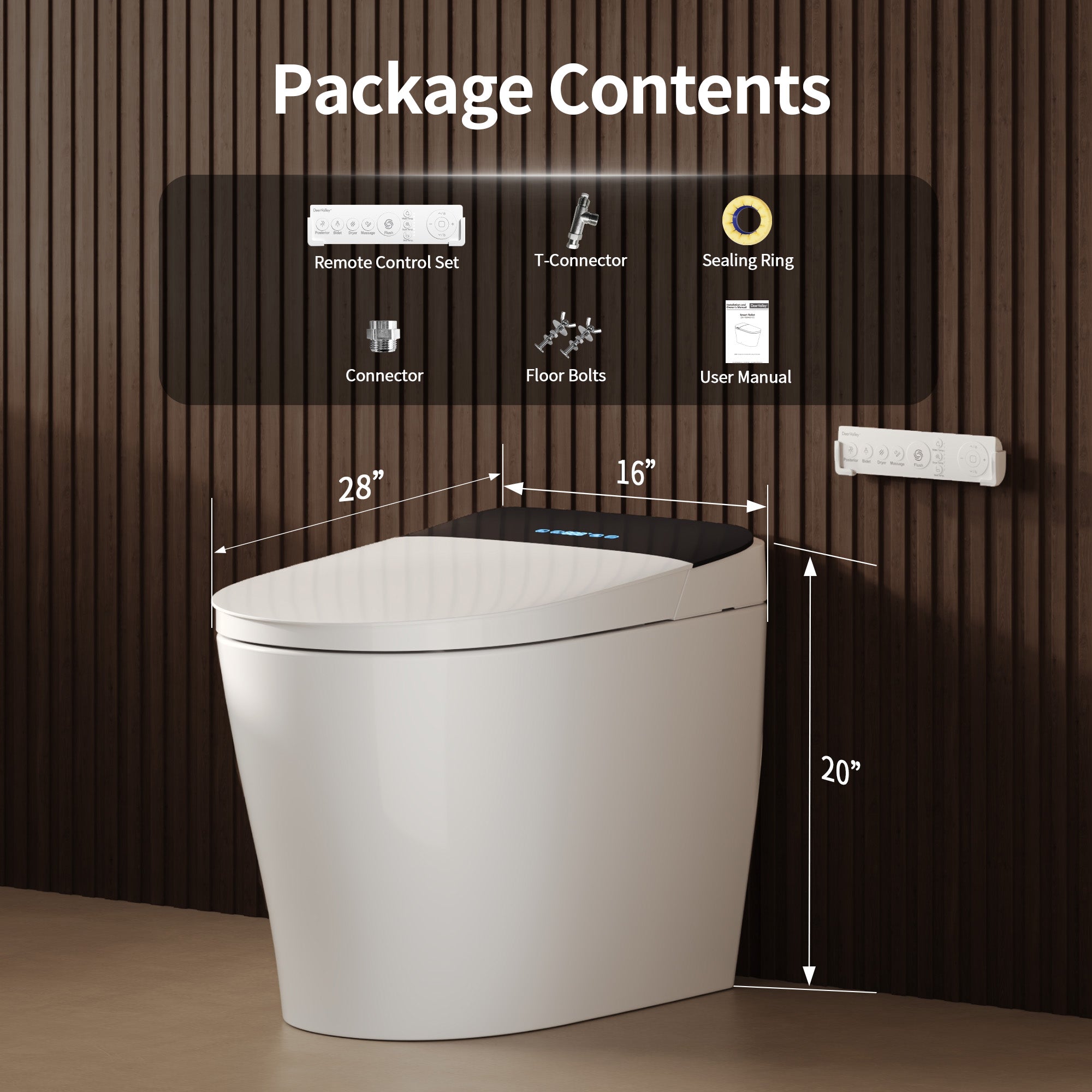 DeerValley DV-1S0455 Wall Hung Smart Toilet – Auto Open/Close, Foam Shield & Foot Sensor