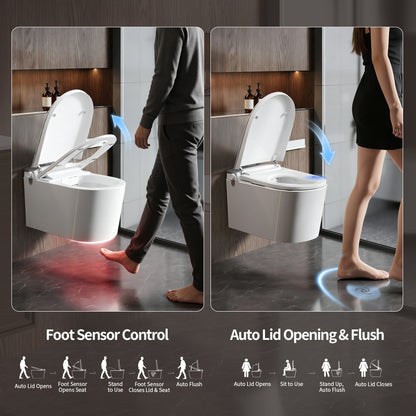 DeerValley DV-1S0455 Wall Hung Smart Toilet – Auto Open/Close, Foam Shield & Foot Sensor