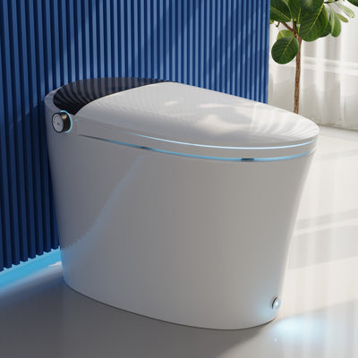 DeerValley DV-1S0019/V1/V3 Tankless Elongated Smart Toilet Quiet-Closed Heated Seat Sensor Auto, Foot Kick & Blackout Flush, Night Light