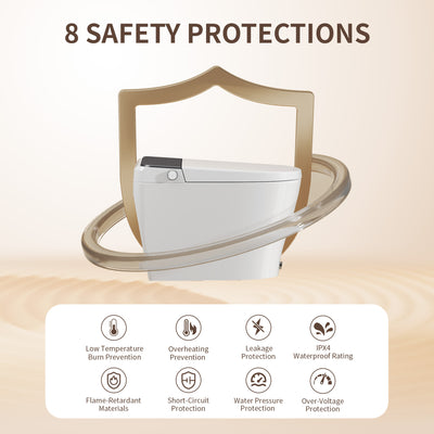 DeerValley DV-1S0459 Smart Toilet with Bidet, MaP 1000g Flush, ADA Height, Heated Seat & Warm Air Dryer, Auto Flush & Foot Sensor, Blackout Flush, Night Light, Modern Elongated Tankless Toilet