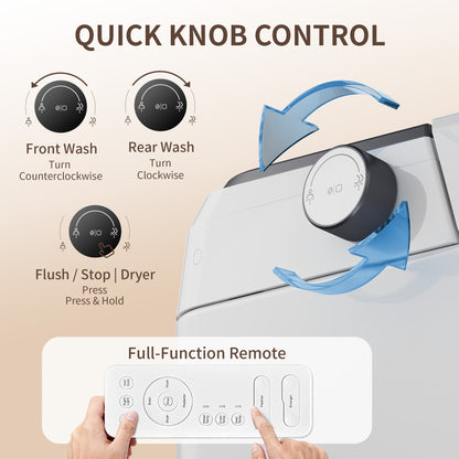 DeerValley DV-1S0459 Smart Toilet with Bidet, MaP 1000g Flush, ADA Height, Heated Seat & Warm Air Dryer, Auto Flush & Foot Sensor, Blackout Flush, Night Light, Modern Elongated Tankless Toilet