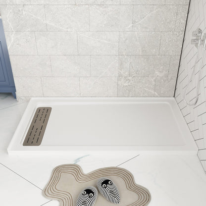 60"L x 32"W Rectangular Shower Base, Stain Resistant With Multiple Types