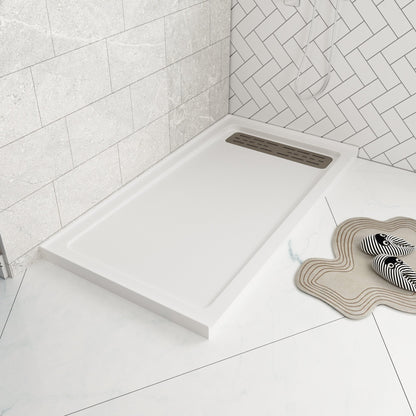 60"L x 32"W Rectangular Shower Base, Stain Resistant With Multiple Types