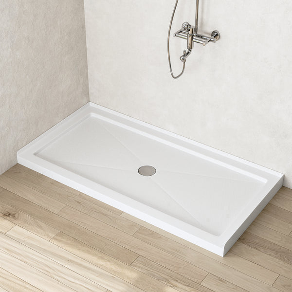 DeerValley Bath 60"L x 32"W Rectangle Shower Base, Non-slip Design With Multiple Sizes Shower Base