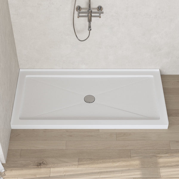 60"L Rectangle Shower Base, Non-slip Design With Multiple Sizes