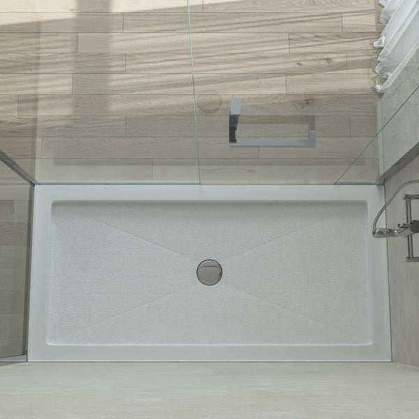 60"L x 32"W Rectangle Shower Base, Non-slip Design With Multiple Sizes