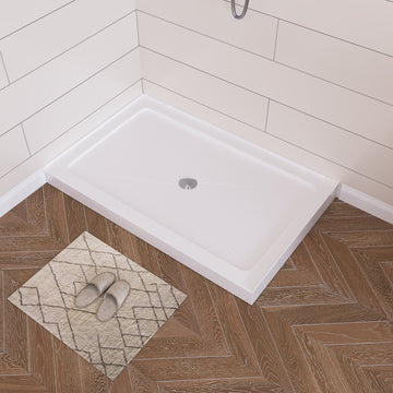 48"L Rectangle Shower Base, Non-slip Design With Multiple Sizes