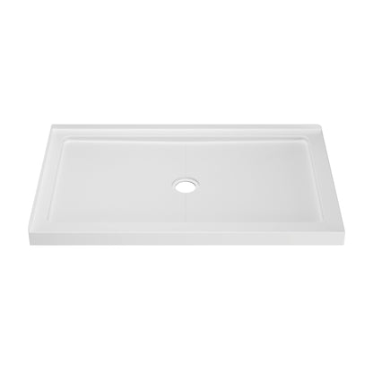 DeerValley DV-1SB0480 48 in. L x 30 in. W x 3.5 in. H Alcove Shower Pan Base with Center Drain in White