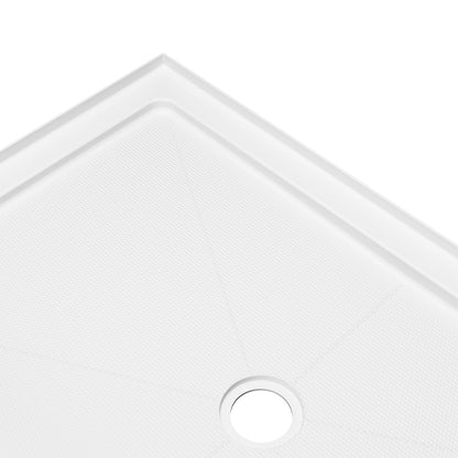 DeerValley DV-1SB0480 48 in. L x 30 in. W x 3.5 in. H Alcove Shower Pan Base with Center Drain in White