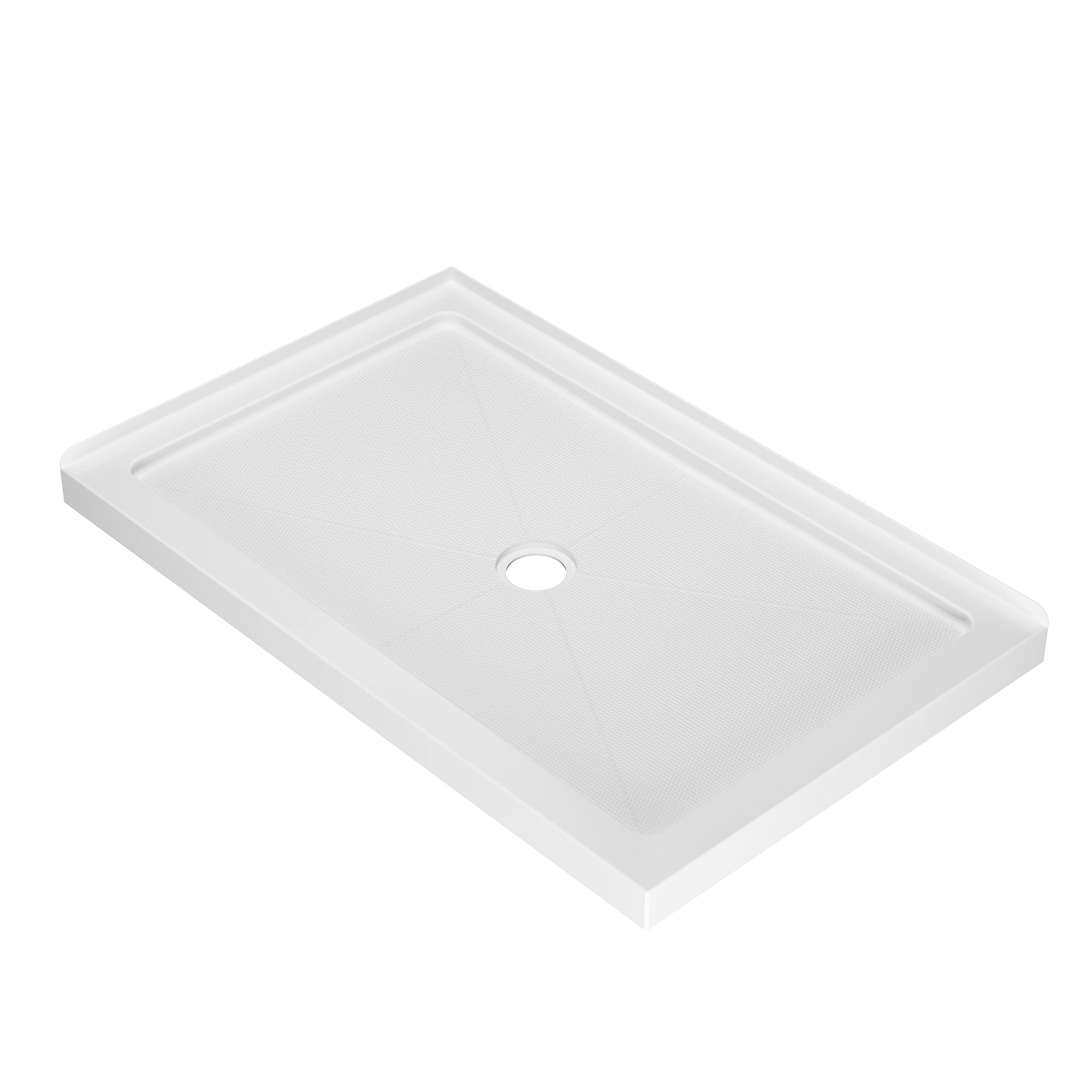 DeerValley DV-1SB0480 48 in. L x 30 in. W x 3.5 in. H Alcove Shower Pan Base with Center Drain in White