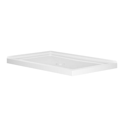 DeerValley DV-1SB0480 48 in. L x 30 in. W x 3.5 in. H Alcove Shower Pan Base with Center Drain in White