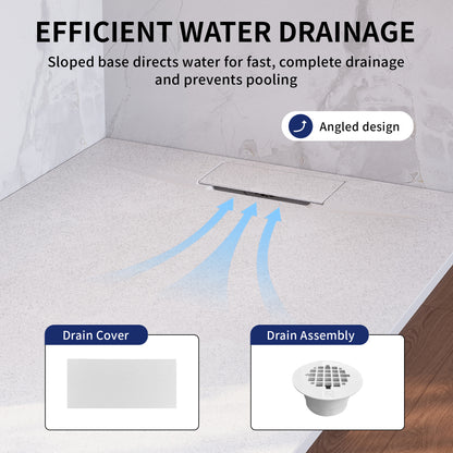 DeerValley DV-1SB0483/DV-1SB0485 60" x 36"/48" x 32" Zero Threshold Shower Base Seamless Entry, Modern Living