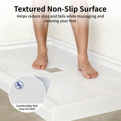 DeerValley DV-1SB0488 72"L x 36"W Shower Base in White, SMC Rectangle Single-Threshold Shower Pan, Center Drain, Non-Slip Shower Tray, Drain Cover Included