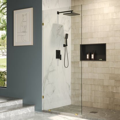 ALLY 36"x 78" Single Fixed Glass Panel for Shower, Thick Frameless Tempered Safety Glass & Fixed Panel with Hardware