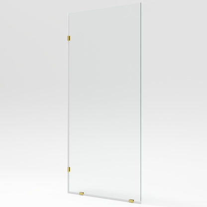 ALLY 36"x 78" Single Fixed Glass Panel for Shower, Thick Frameless Tempered Safety Glass & Fixed Panel with Hardware