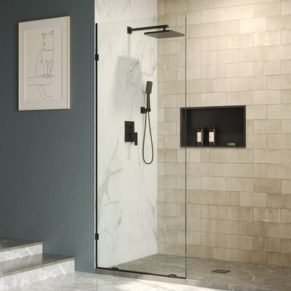 ALLY 36"x 78" Single Fixed Glass Panel for Shower, Thick Frameless Tempered Safety Glass & Fixed Panel with Hardware