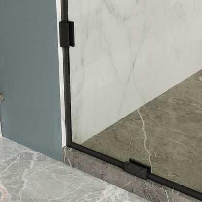 ALLY 32"x 78" Single Fixed Glass Panel for Shower, Thick Frameless Tempered Safety Glass Shower Door & Fixed Panel with Hardware