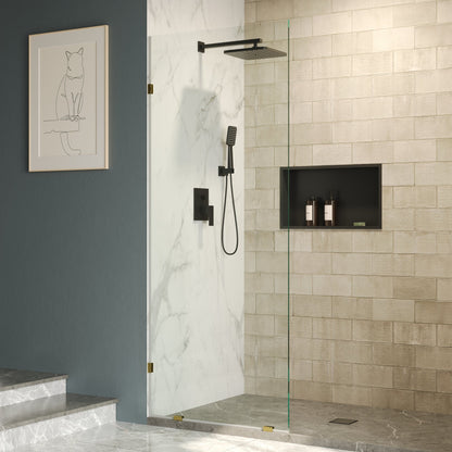 ALLY 32"x 78" Single Fixed Glass Panel for Shower, Thick Frameless Tempered Safety Glass Shower Door & Fixed Panel with Hardware