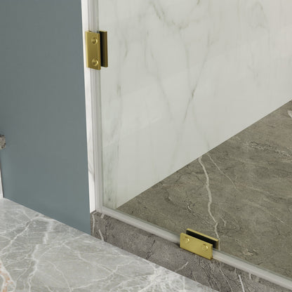 ALLY 32"x 78" Single Fixed Glass Panel for Shower, Thick Frameless Tempered Safety Glass Shower Door & Fixed Panel with Hardware