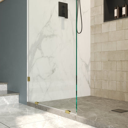 ALLY 32"x 78" Single Fixed Glass Panel for Shower, Thick Frameless Tempered Safety Glass Shower Door & Fixed Panel with Hardware