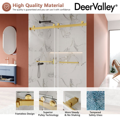 CONCORD 60"x 76" Shower Enclosure Double Sliding Frameless