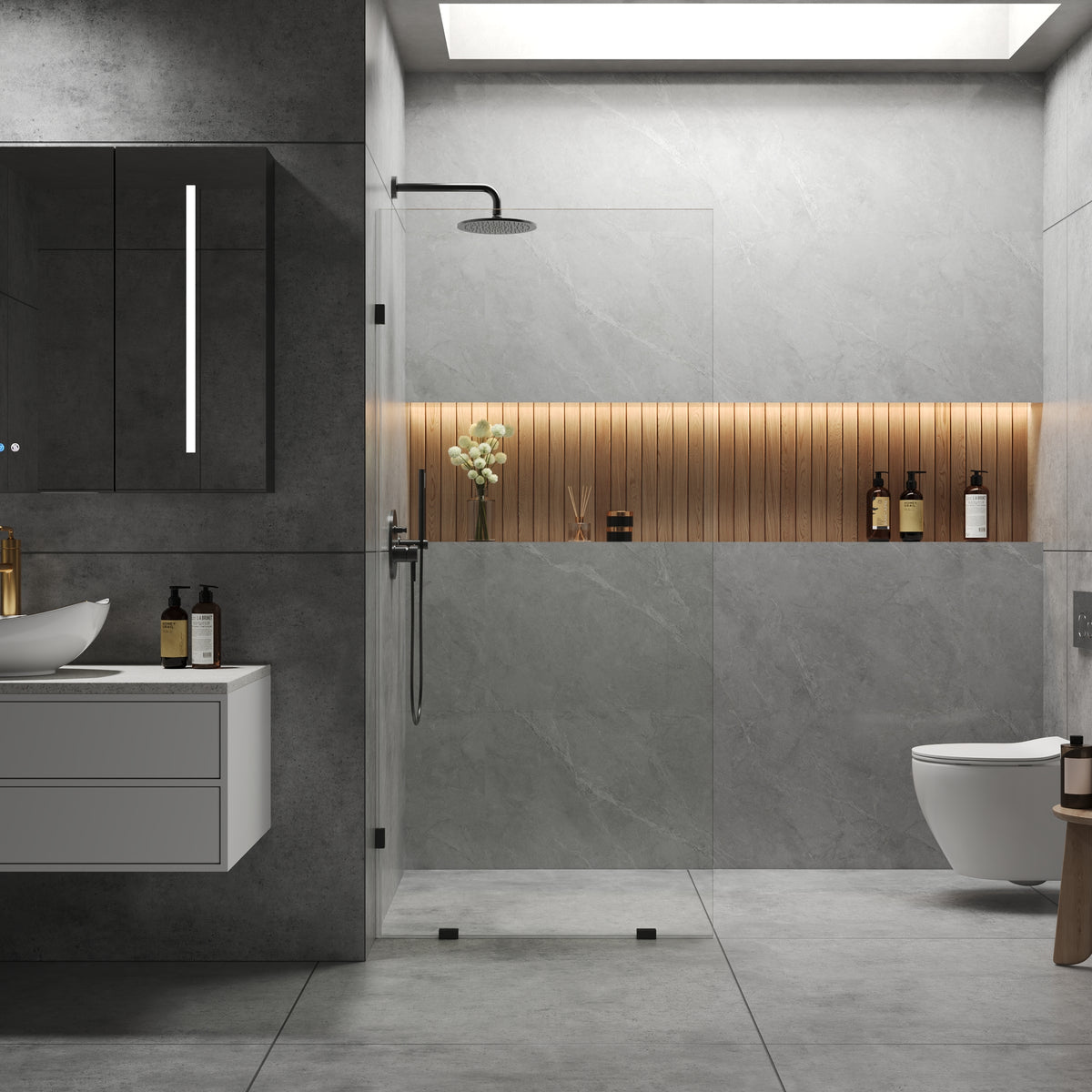 DeerValley DV-1SD0401 Frameless Shower Door, Tempered Glass & Reversible Installation