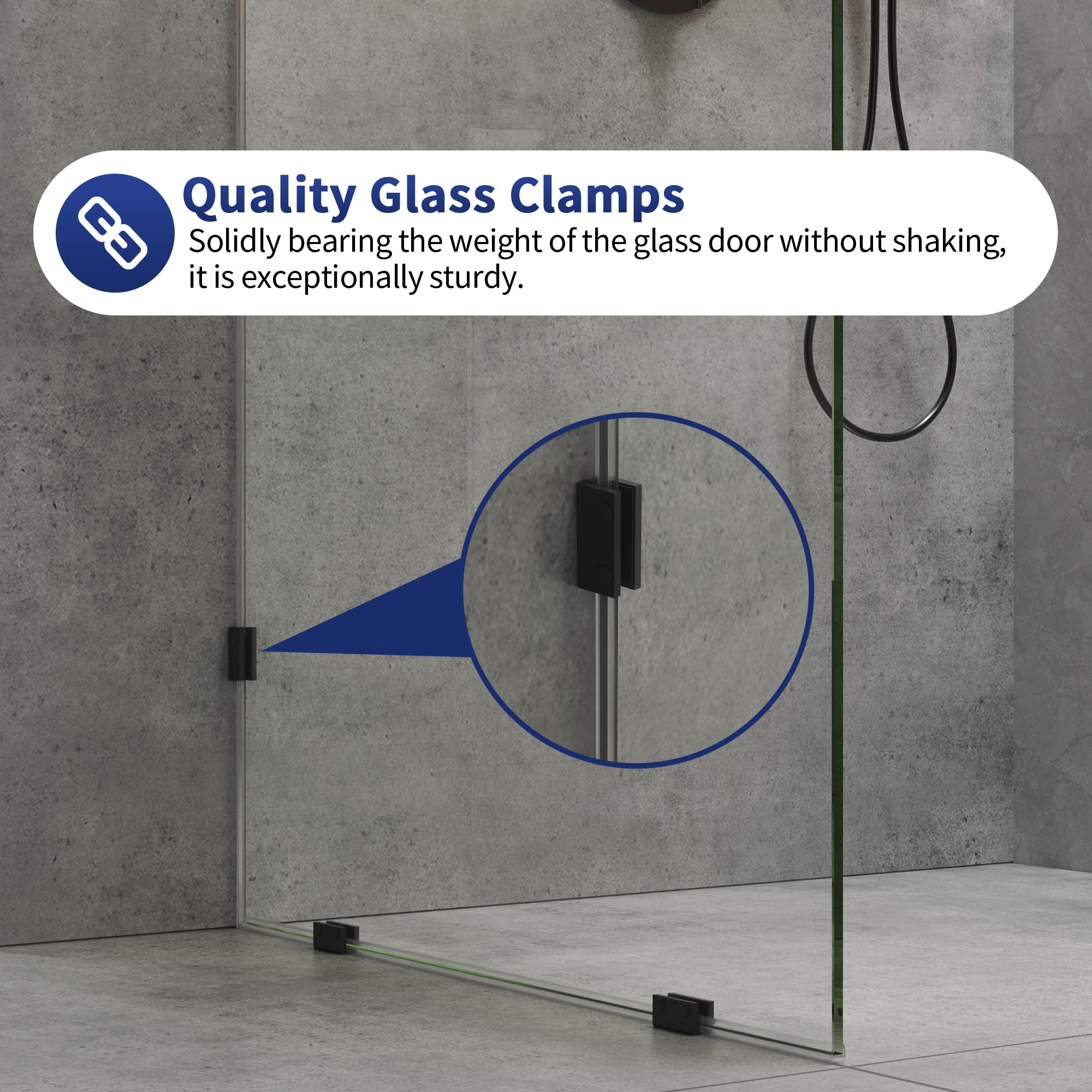 DeerValley DV-1SD0401 Frameless Shower Door, Tempered Glass & Reversible Installation