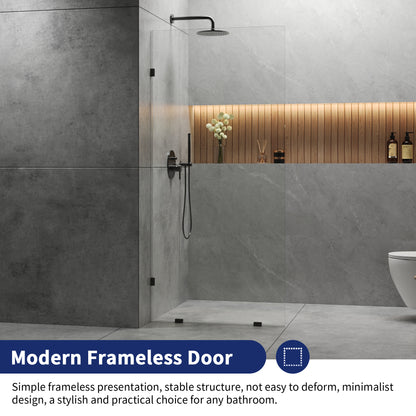 DeerValley DV-1SD0401 Frameless Shower Door, Tempered Glass & Reversible Installation
