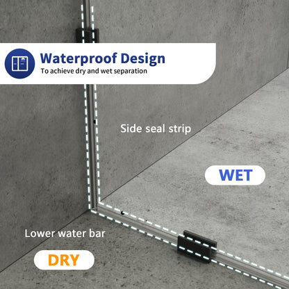 DeerValley DV-1SD0401 Frameless Shower Door, Tempered Glass & Reversible Installation
