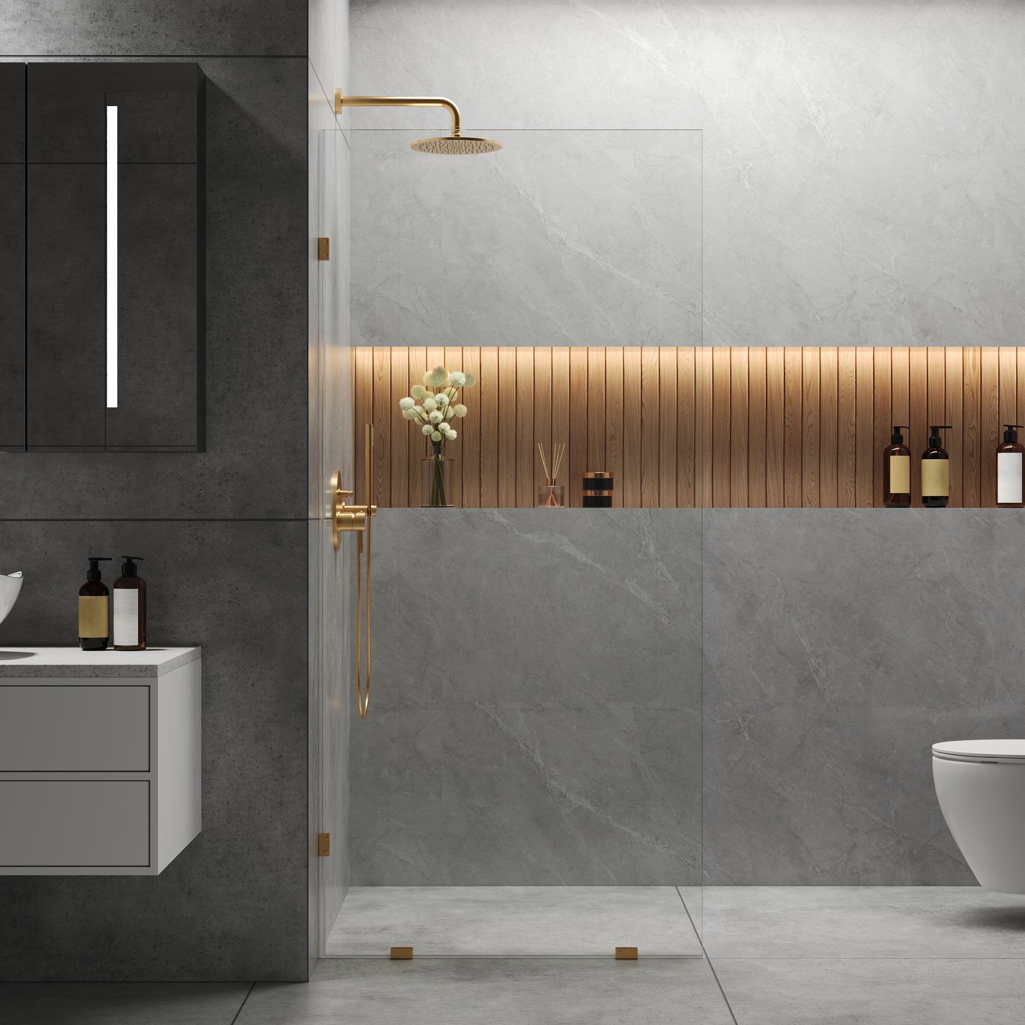 DeerValley DV-1SD0401 Frameless Shower Door, Tempered Glass & Reversible Installation