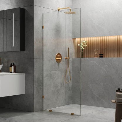 DeerValley DV-1SD0401 Frameless Shower Door, Tempered Glass & Reversible Installation
