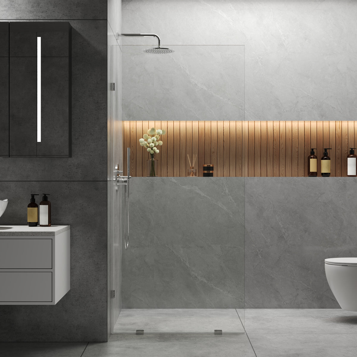 DeerValley DV-1SD0401 Frameless Shower Door, Tempered Glass & Reversible Installation
