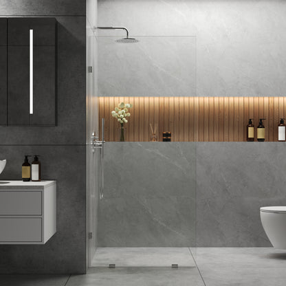 DeerValley DV-1SD0401 Frameless Shower Door, Tempered Glass & Reversible Installation