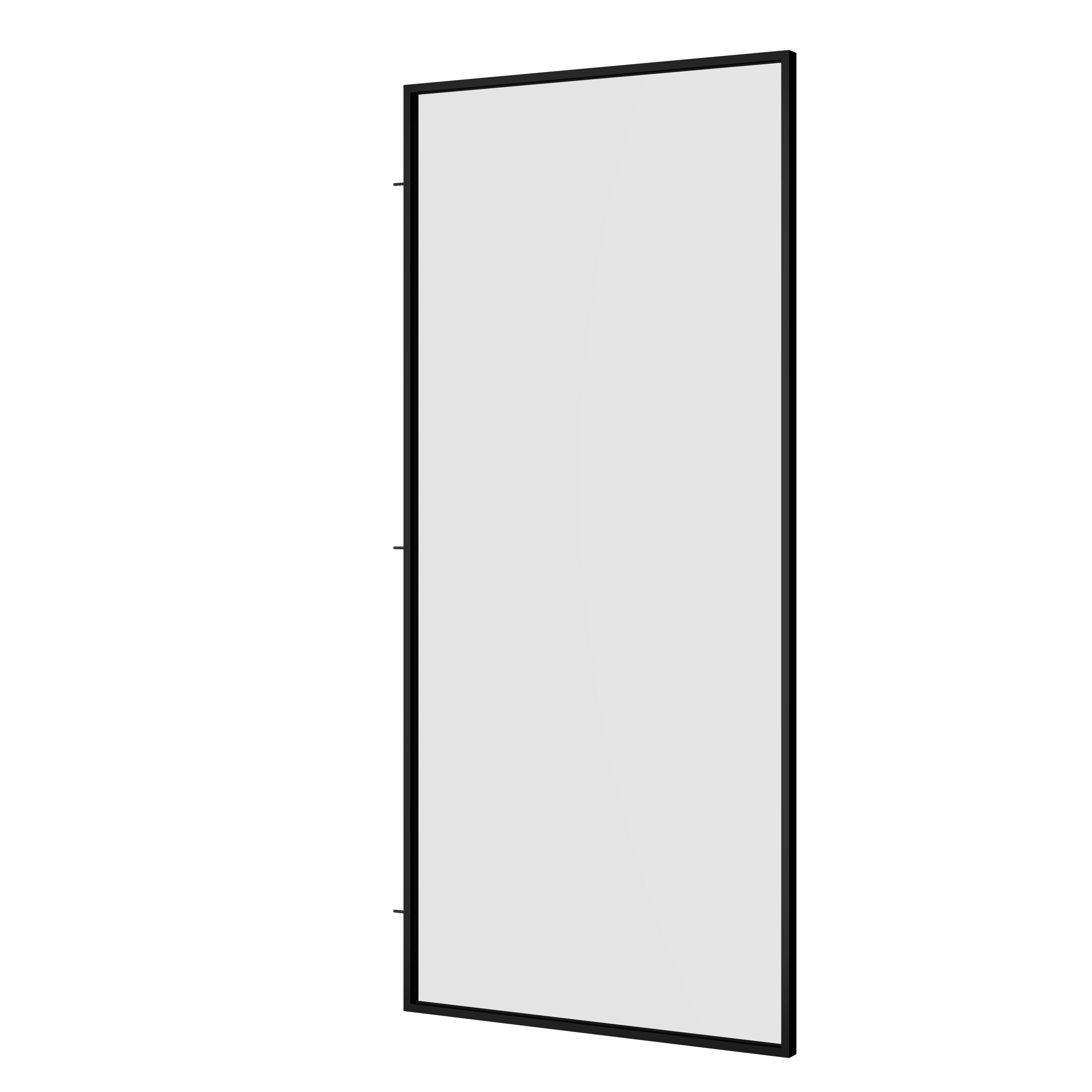 DeerValley DV-1SD0409B08 34" W x 74" H Fixed Glass Shower Screen, Bathroom Shower Glass Door with 5/16" Clear SGCC Tempered Glass Panel, Reversible Installation，Matte Black