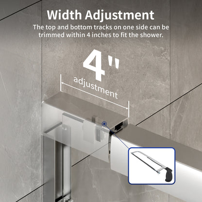 DeerValley DV-1SD0412B06 56" - 60" W x 60" H Framed Double Sliding Tub Door, Bypass Sliding Bathtub Shower Door with 1/4" Clear Tempered Glass, Aluminum Frame with Stainless Steel Towel Bar, Matte Black