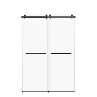 Deervalley DV-1SD0446B 76×48" Frameless Dual-Sliding Shower Door with 5/16" Tempered Glass, 304 Stainless Steel Hardware, Anti-Jump Rollers, Dual Seals, 3-Color Options