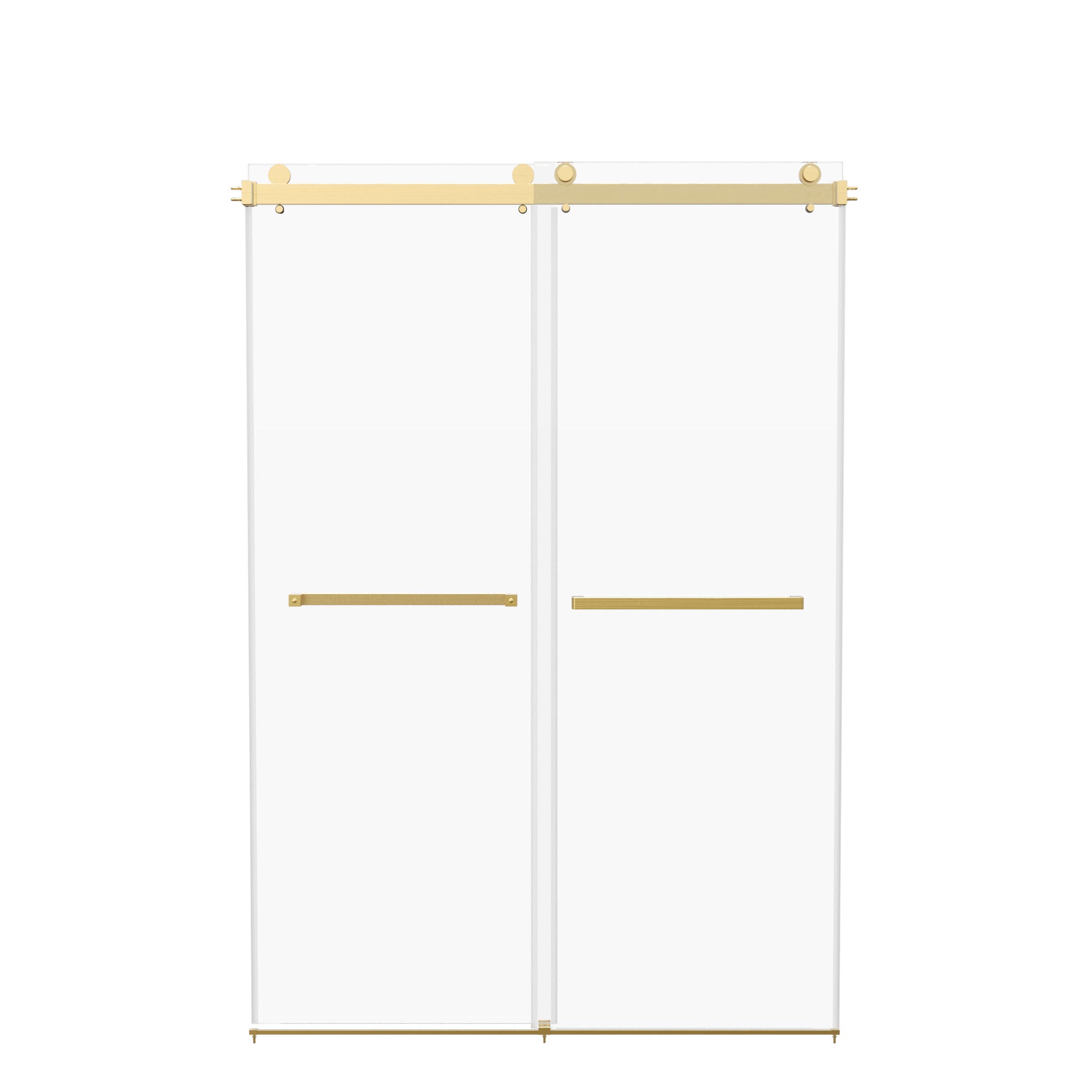 76×48" Frameless Dual-Sliding Shower Door with 5/16" Tempered Glass, 304 Stainless Steel Hardware, Anti-Jump Rollers, Dual Seals, 3-Color Options