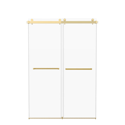 Deervalley DV-1SD0446B 76×48" Frameless Dual-Sliding Shower Door with 5/16" Tempered Glass, 304 Stainless Steel Hardware, Anti-Jump Rollers, Dual Seals, 3-Color Options