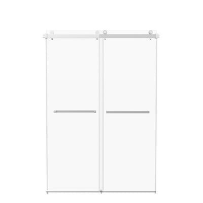 Deervalley DV-1SD0446B 76×48" Frameless Dual-Sliding Shower Door with 5/16" Tempered Glass, 304 Stainless Steel Hardware, Anti-Jump Rollers, Dual Seals, 3-Color Options