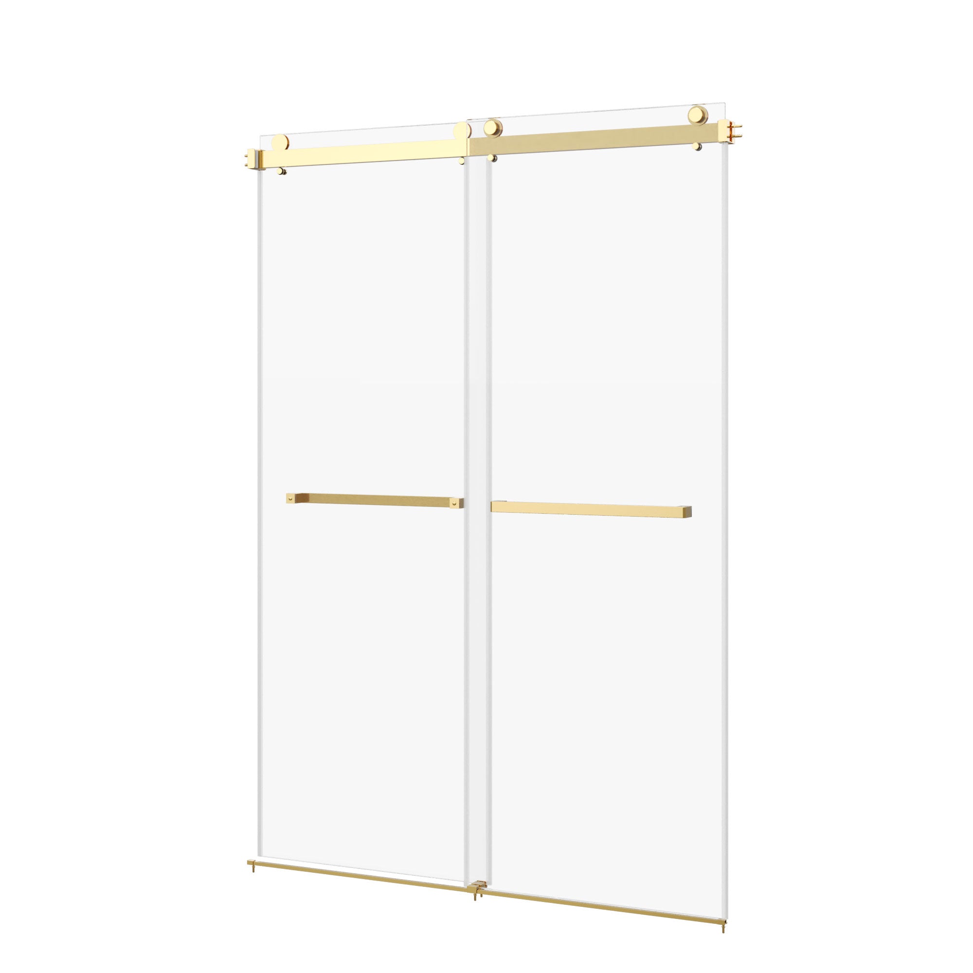 76×48" Frameless Dual-Sliding Shower Door with 5/16" Tempered Glass, 304 Stainless Steel Hardware, Anti-Jump Rollers, Dual Seals, 3-Color Options
