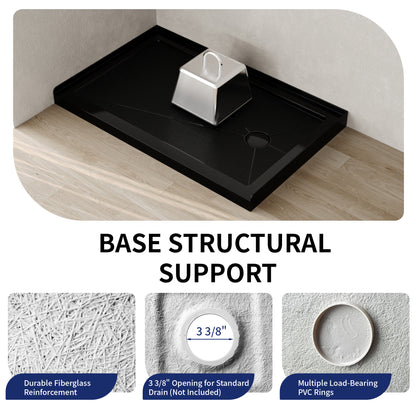 DeerValley DV-1SB0107 Shower Bases,  2-4‰ Sloped Drainage & 3-Sided Flange,Non-slip Design With Multiple Sizes