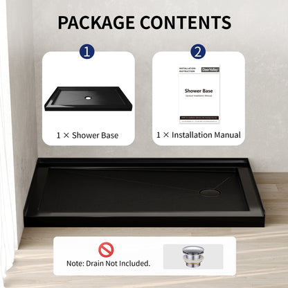 DeerValley DV-1SB0107 Shower Bases,  2-4‰ Sloped Drainage & 3-Sided Flange,Non-slip Design With Multiple Sizes